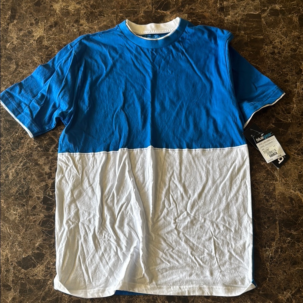 Blue and White Men's Shirt